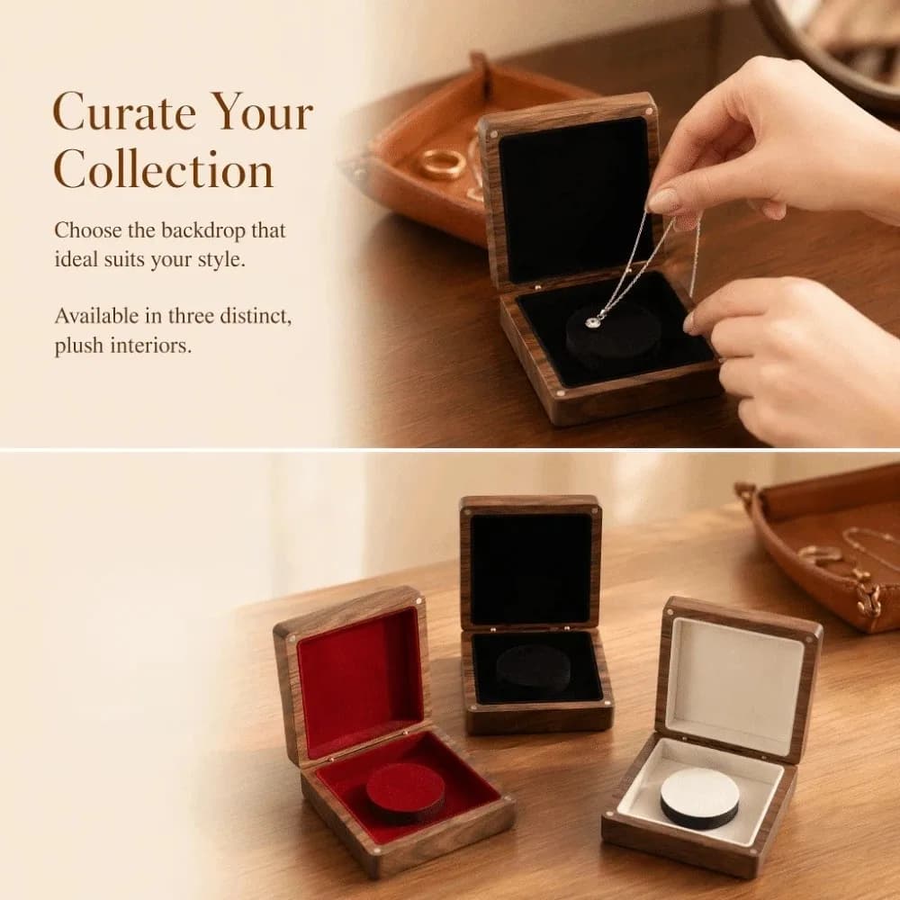 Simple Luxury Walnut Wooden Bracelet Holder Square Anti-collision Hand Chain Box Magnetic Packaging Jewelry Storage Case Couple