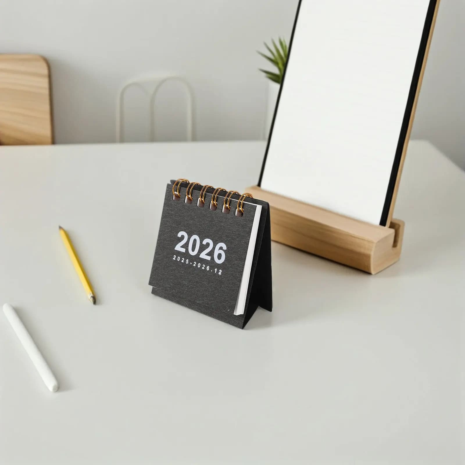 Mini Calendario da Tavolo 2026 Piccolo Calendario a Fogli Intercambiabili per Pianificazione Giornaliera Organizzatore da Scrivania per Casa e Ufficio Portatile ed Elegante