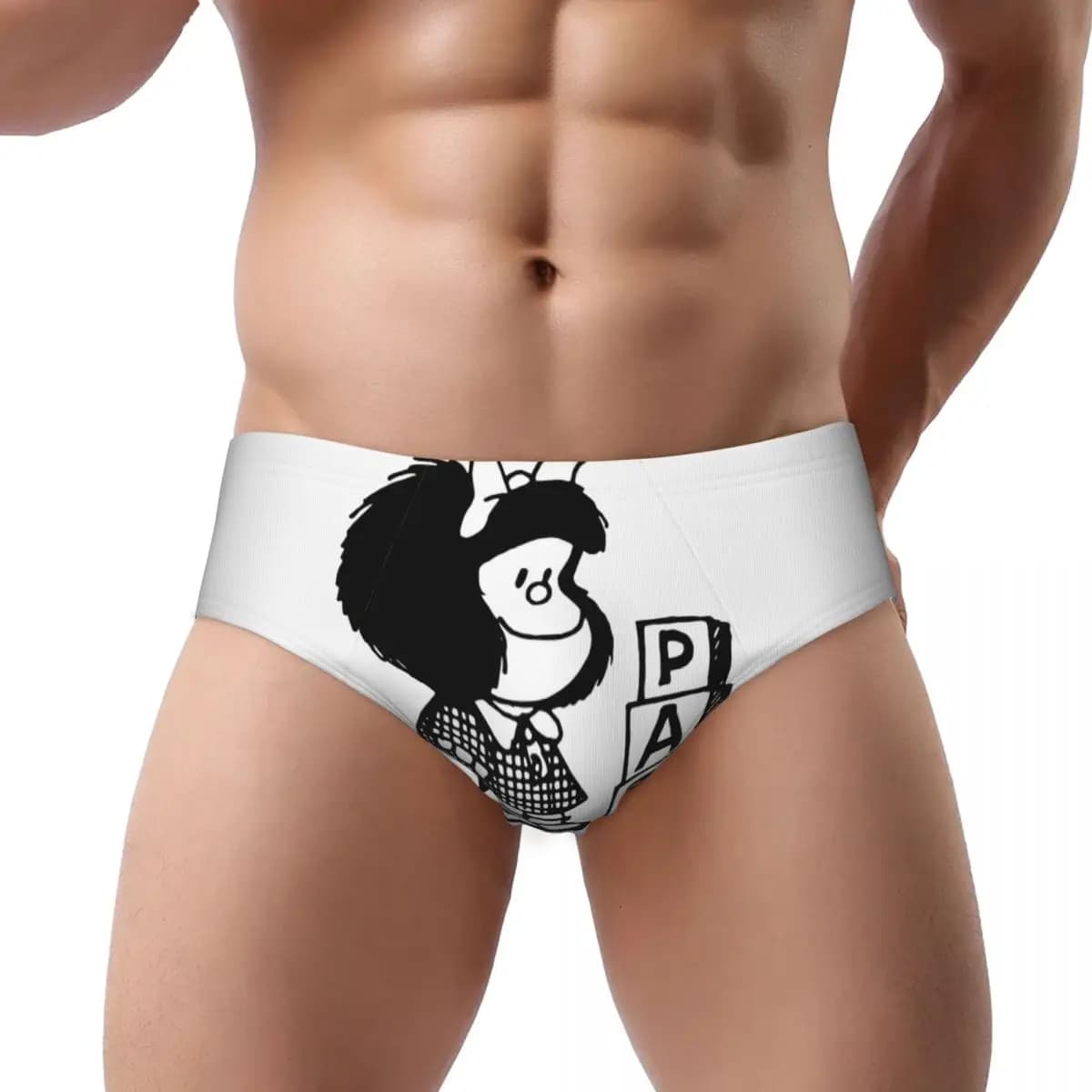 Personalizzato Mafalda Argentine Cartoon Quino Comic Slip da uomo Mutandine da uomo Comfort Biancheria intima Mutande