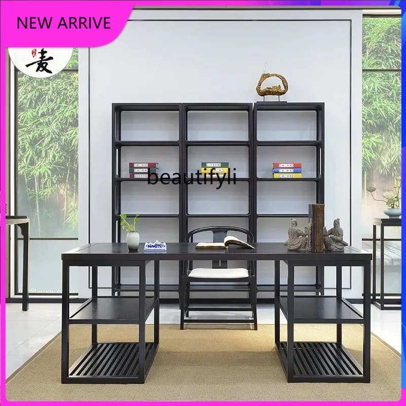 A4567 New Chinese solid wood desk and chair combination Zen writing calligraphy table desk, simple study furniture set
