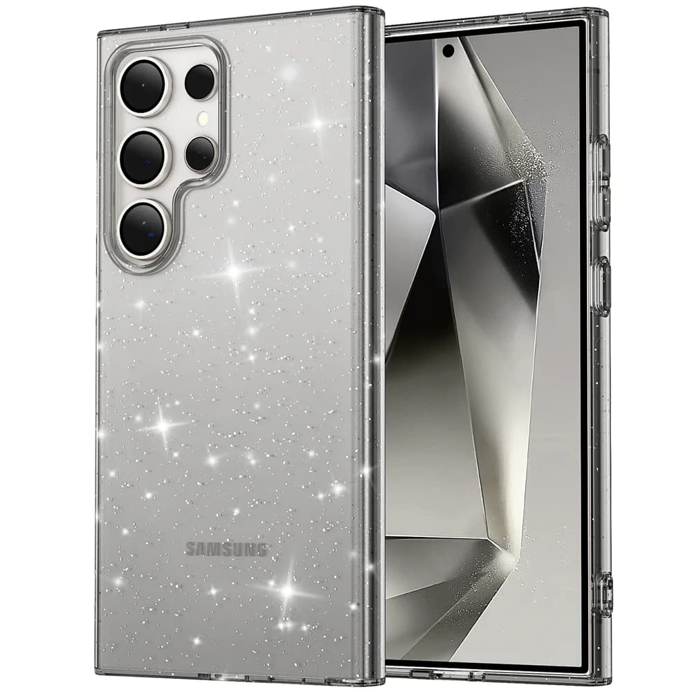 Glitter Transparent Acrylic Shockproof Phone Case For Samsung S26 S25 S24 Ultra S23 S22 Plus A55 A35 A15 A54 A34 A53 Hard Cover