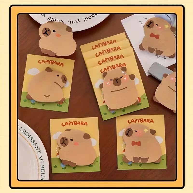 Cute Capybara Animal Sticky Notes Portable Self Adhesive Memo Pads Kawaii Notepad Office School Bookmark Stationery