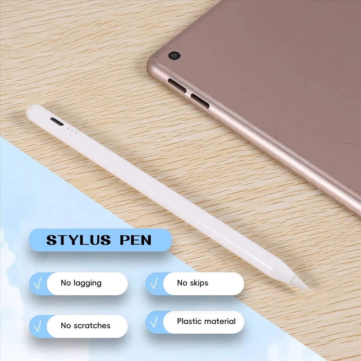 T69C! Penna Stylus Apple Pencil 2 per iPad Pro 11 12.9 9.7 Air 3 Mini 5, Penna Attiva Senza Ritardi per Disegno (Bianca)