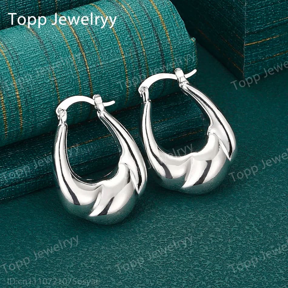 Elegant 925 Sterling Silver Teardrop Ear Clips - Stylish Women's Wedding Gift Jewelry
