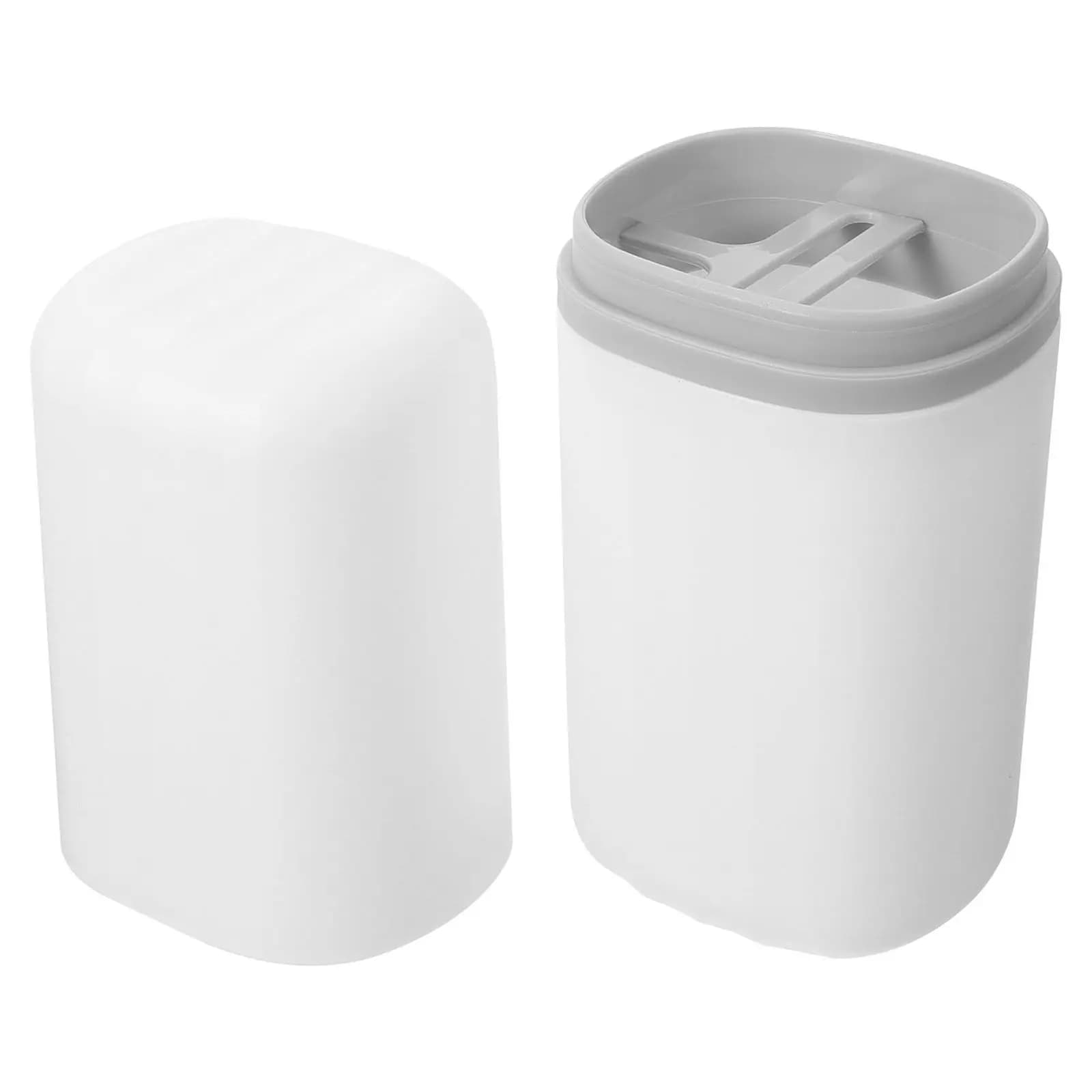 Custodia Portatile per Spazzolino da Viaggio, Contenitore Compatto in Plastica per Spazzolino e Dentifricio, Organizer per Hotel e Campeggio