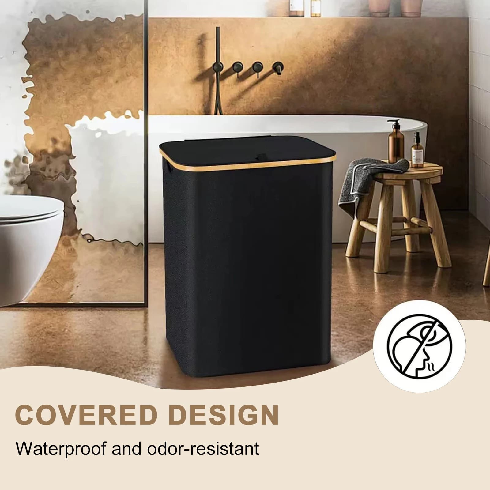 Cesto Portabiancheria da 160L con 3 Scomparti, Organizzatore per Lavanderia con Coperchio e Sacchi Interni Rimovibili per Camera da Letto e Dormitorio