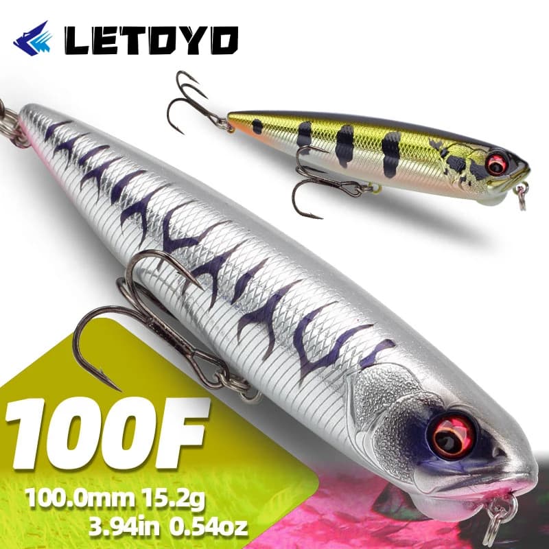 LETOYO Esca a Matita Galleggiante 100mm 15.2g Walk The Dog, Esche Dure per la Pesca al Bass, Esche per Trota, Wobbler per Luccio, Esca Artificiale