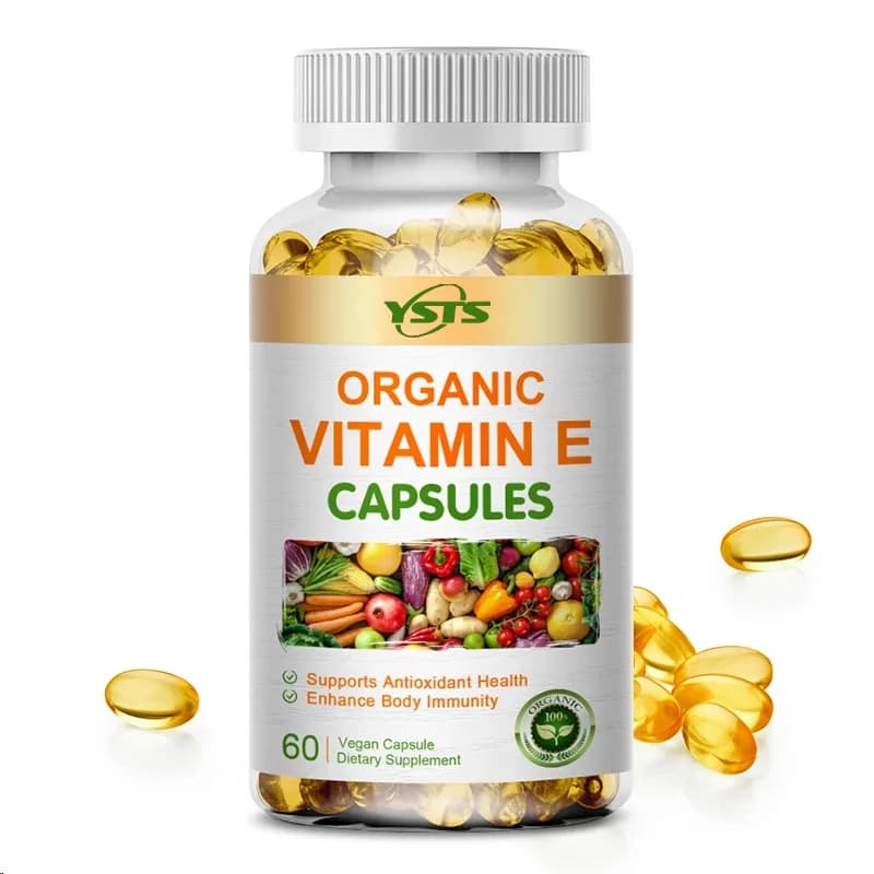 Vitamin E in soft capsules - Vitamin E supplement, essential antioxidant support, support for skin, heart and immune system health
