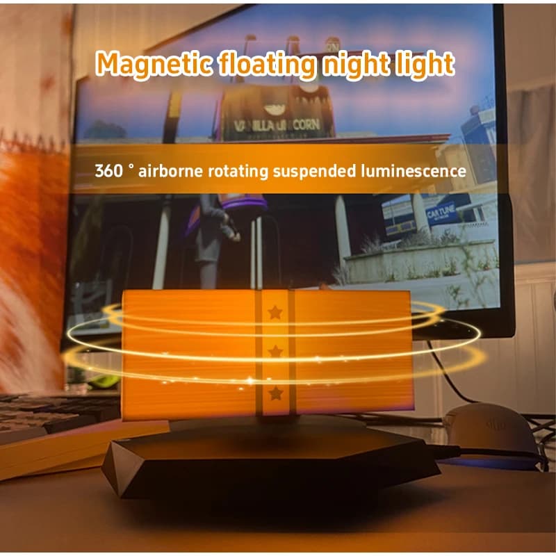 Nightlight Magnetic Fluctuating with Decoration Banknote by A Dollar 360° ° Lamp Suspended Rotating for Furniture Desk Room Games, Idea Gift