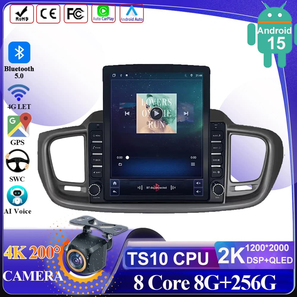 9.7 Inch android carplay For Kia Sorento 3 2014 - 2017 Car Multimedia Video Player Stereo Radio GPS Navigation DVD