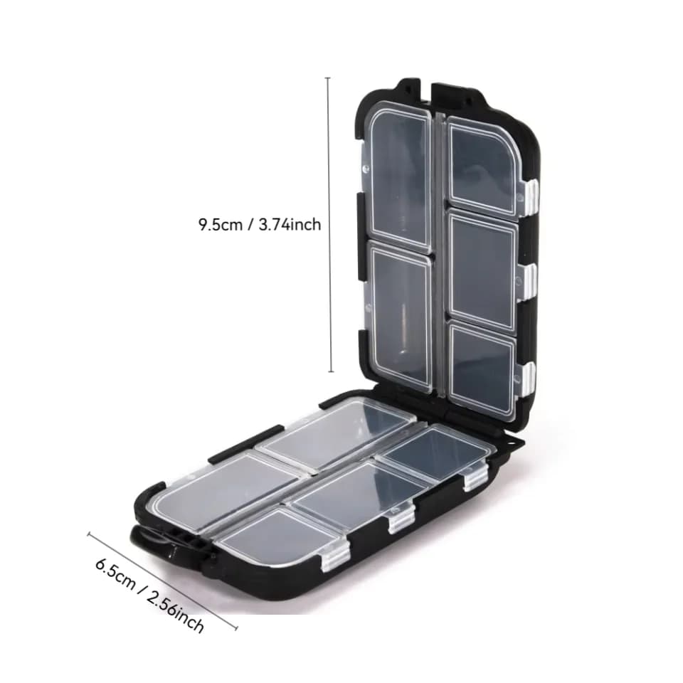 Fishing Tackle Box 10 Compartment Lure Hook Storage Case Double Sided Fishing Tool Organizer Multifunctional Bait Containe