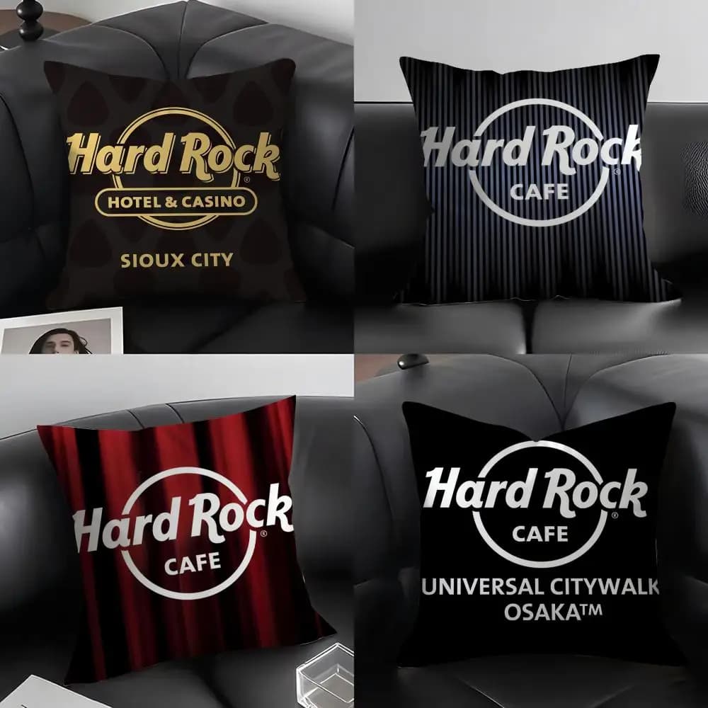 Luxury H-Hardrock Cafe cushion cover, elegant and comfortable, for sofa bed, front-back printing, invisible zipper, home decoration