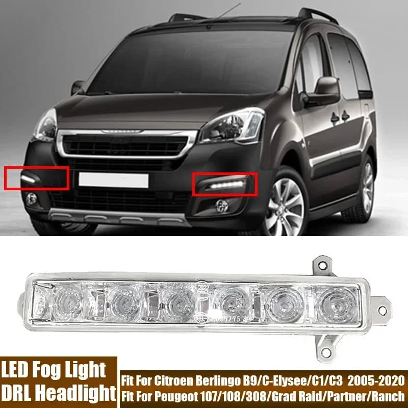 LED DRL Faro L & R Universale Paraurti Anteriore Luce di Nebbia Misura Per Peugeot/Per Citroen C-Elysee Berlingo B9 C1 C3 MK2 # 9802795580