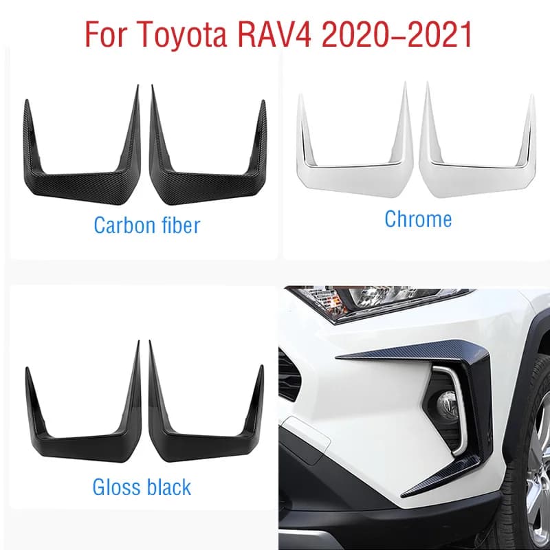 2 pz per Toyota RAV4 2020 2021 auto paraurti anteriore fendinebbia telaio Cap Daytime Running Lamp Trim sopracciglio copertura cappuccio modificato