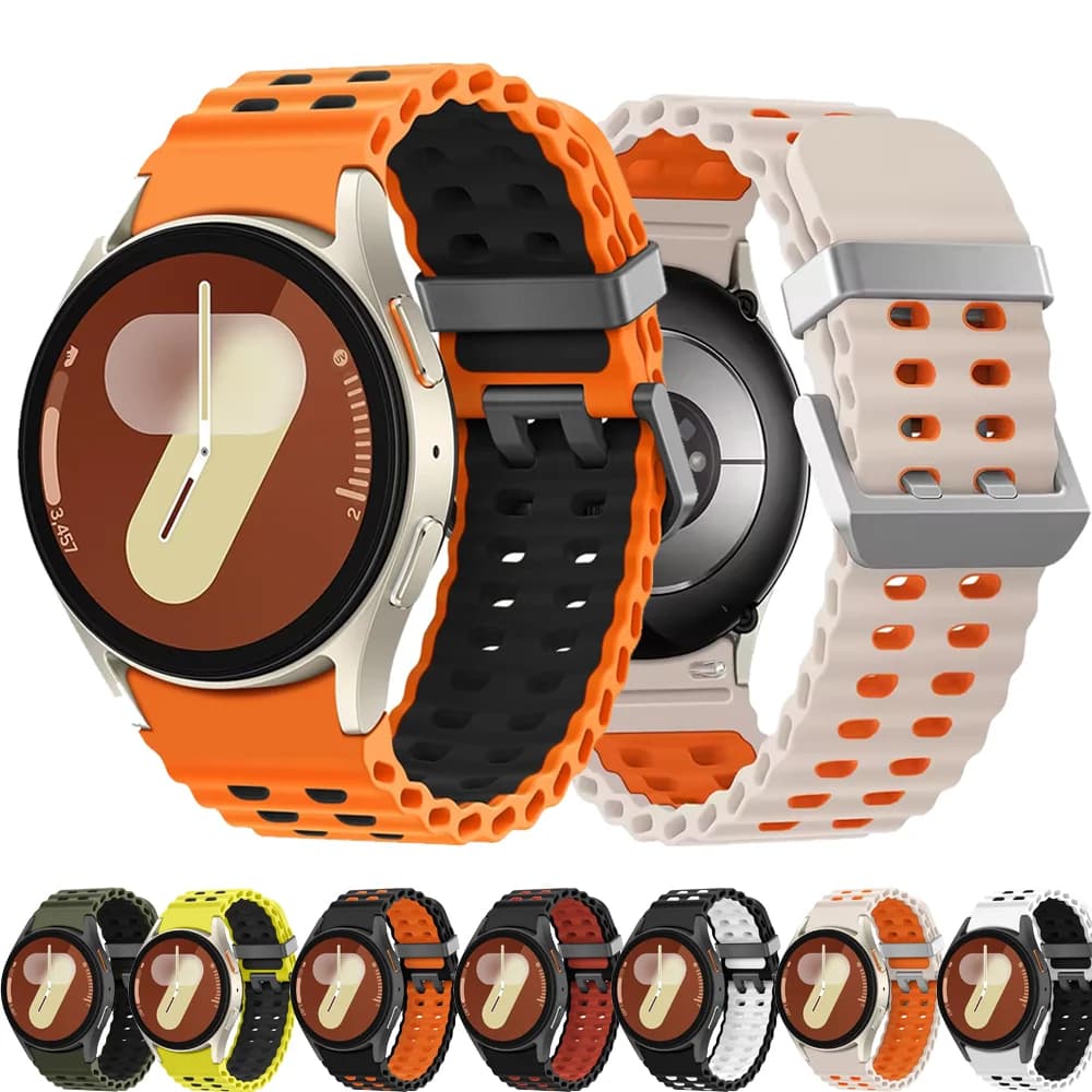 Cinturino marino per cinturini Samsung Galaxy Watch 7 FE senza spazi vuoti Bracciale sportivo in silicone Galaxy Watch 6 4 Classic/5 Cinturini Pro 44mm 40mm