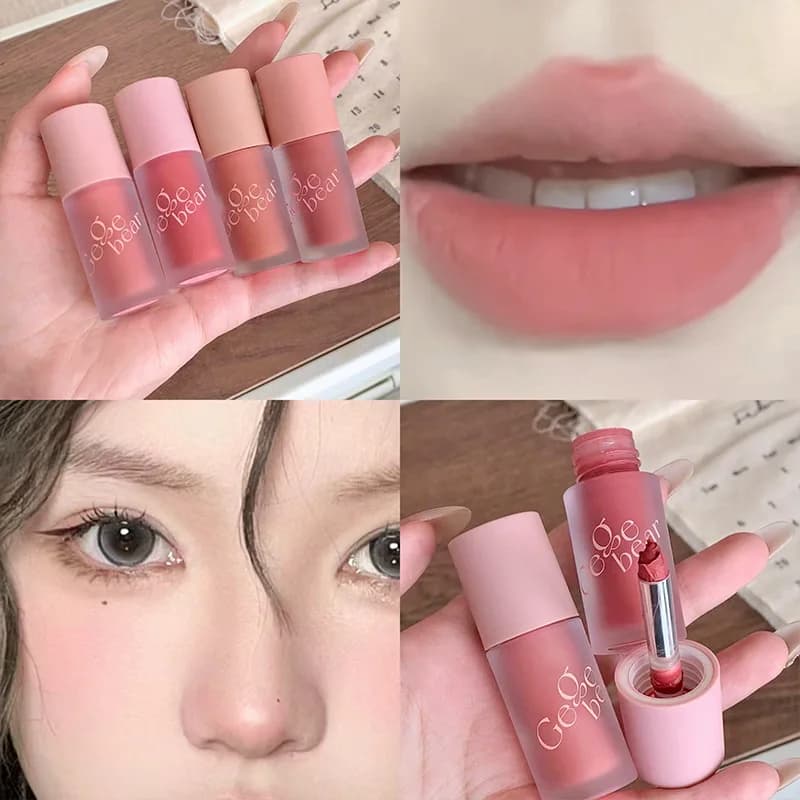 Gegebear Crema Multiuso Opaca Effetto Liscio Fard Ombretto Rossetto per Studenti Trucco Quotidiano Portatile Leggero