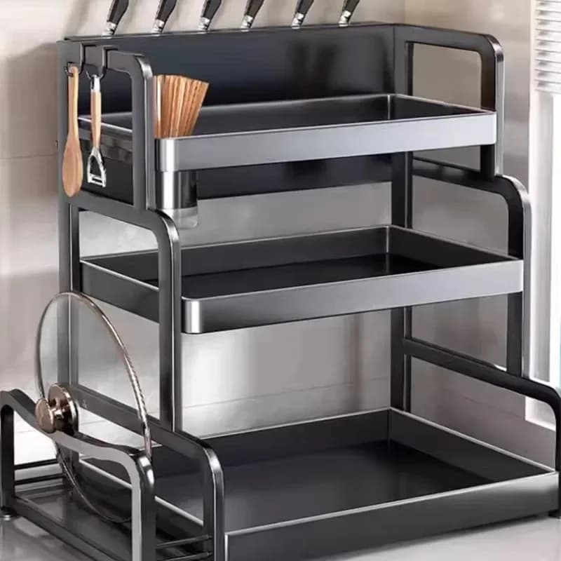 Multi-functional Household cutting board seasoning storage rack multi-layer knife holder chopstick cage kitchen countertop rack