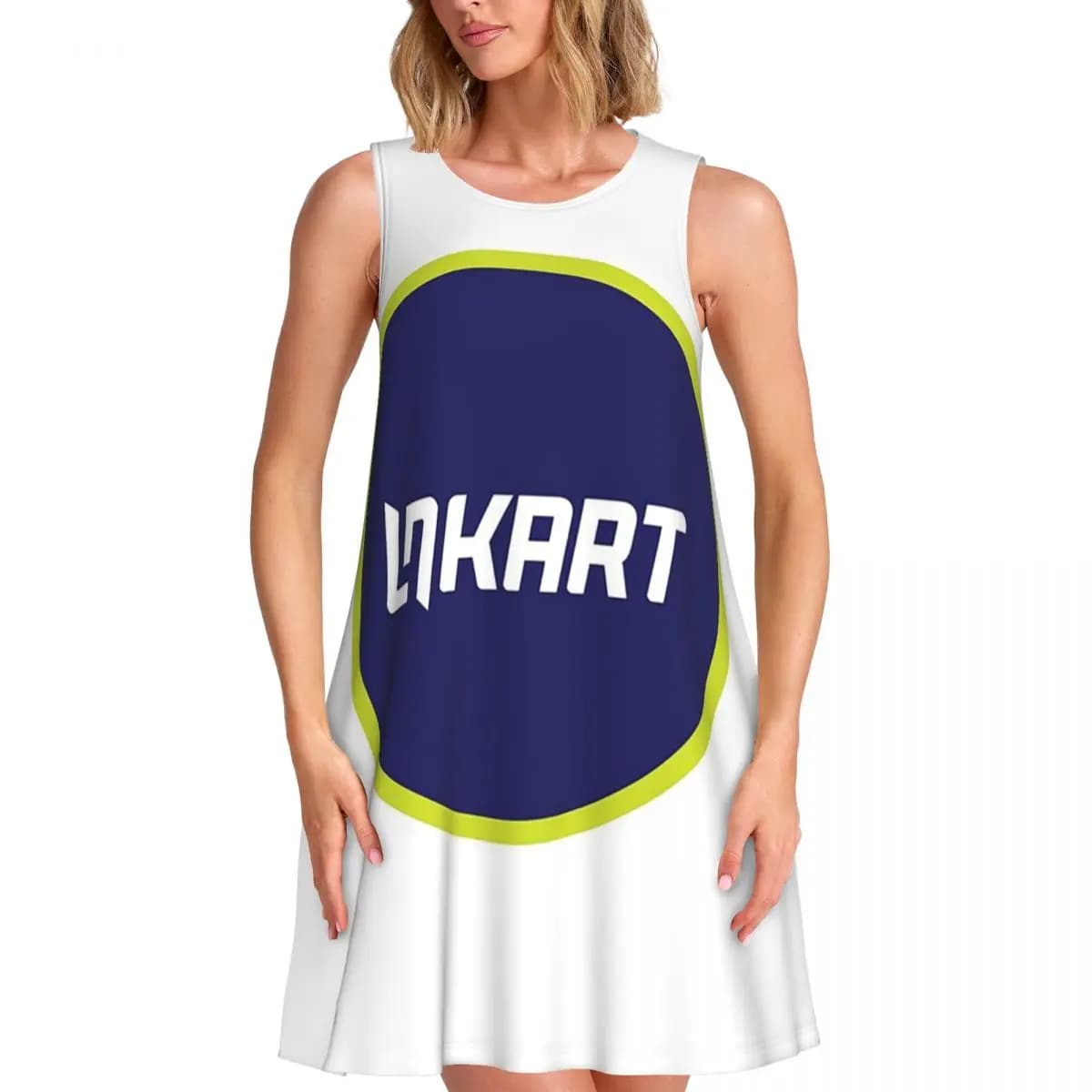 Landos N-Norris Kart Summer Women Short Sleeve Dress Casual senza maniche con scollo rotondo Abiti larghi Street Robe
