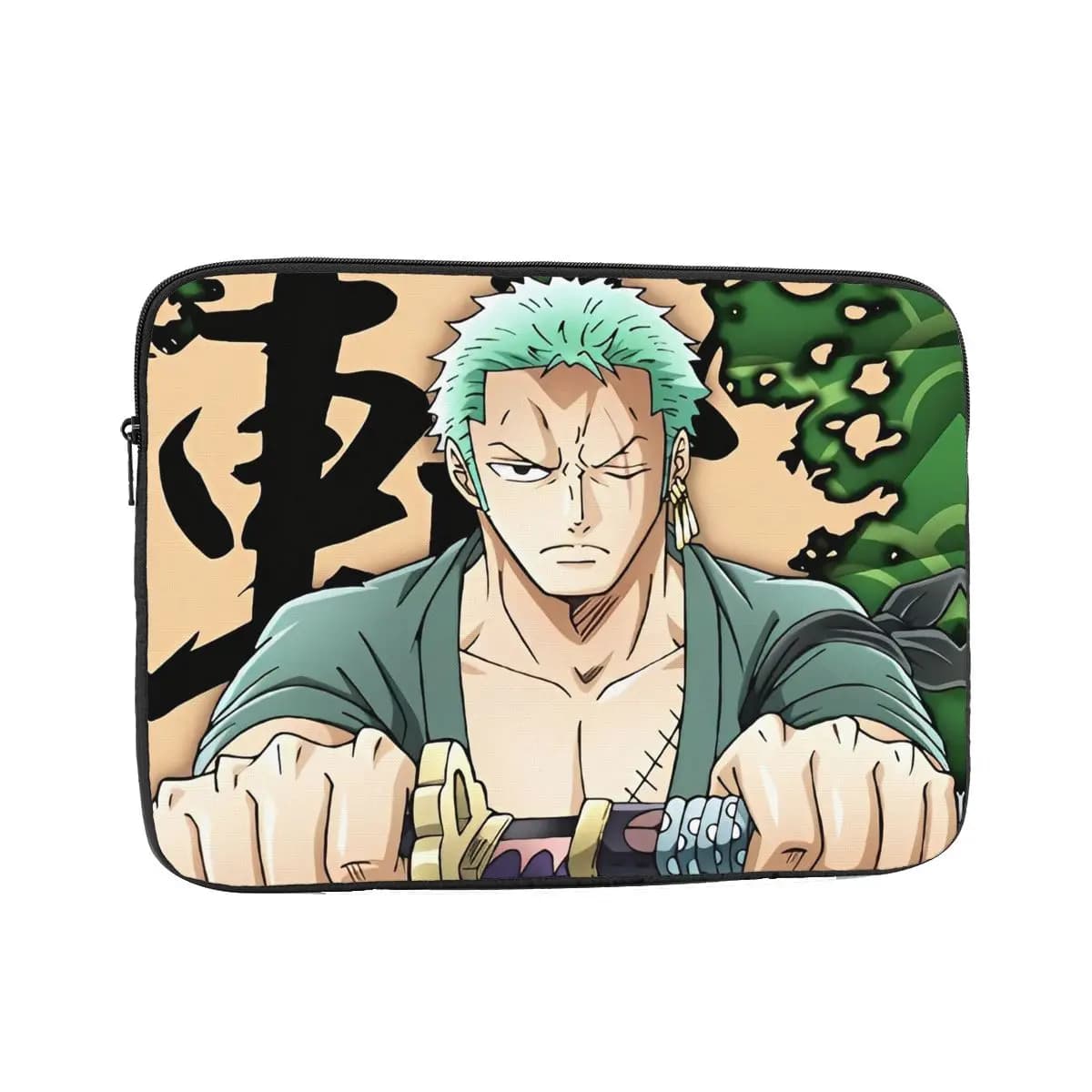 Borsa per Laptop con Cerniera, Custodia per Tablet One Piece Zoro, Anime, 12" 13" 15" 17", Custodia Antiurto