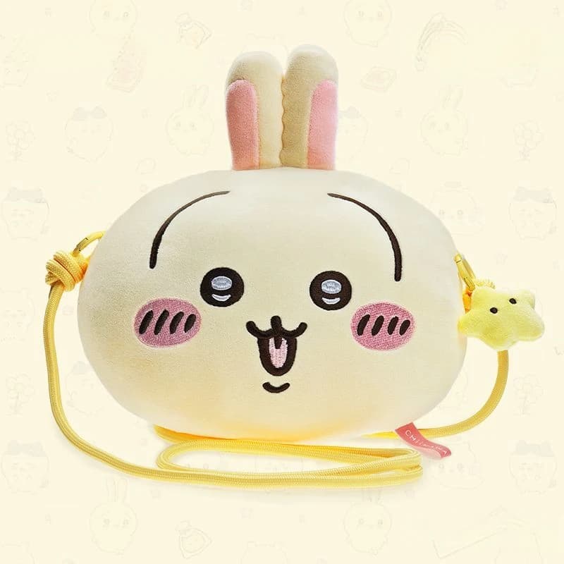Borsa a tracolla Chiikawa con design a forma di personaggio anime, morbida e soffice, per ragazze, uso quotidiano, accessorio kawaii.