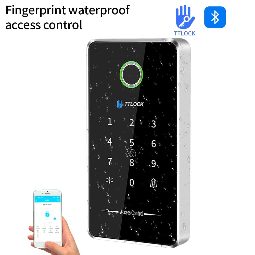 MJ02 TTLOCK APP Bluetooth Outdoor Fingerprint NFC Bluetooth Rfid Passcode Card Ip67 Impermeabile