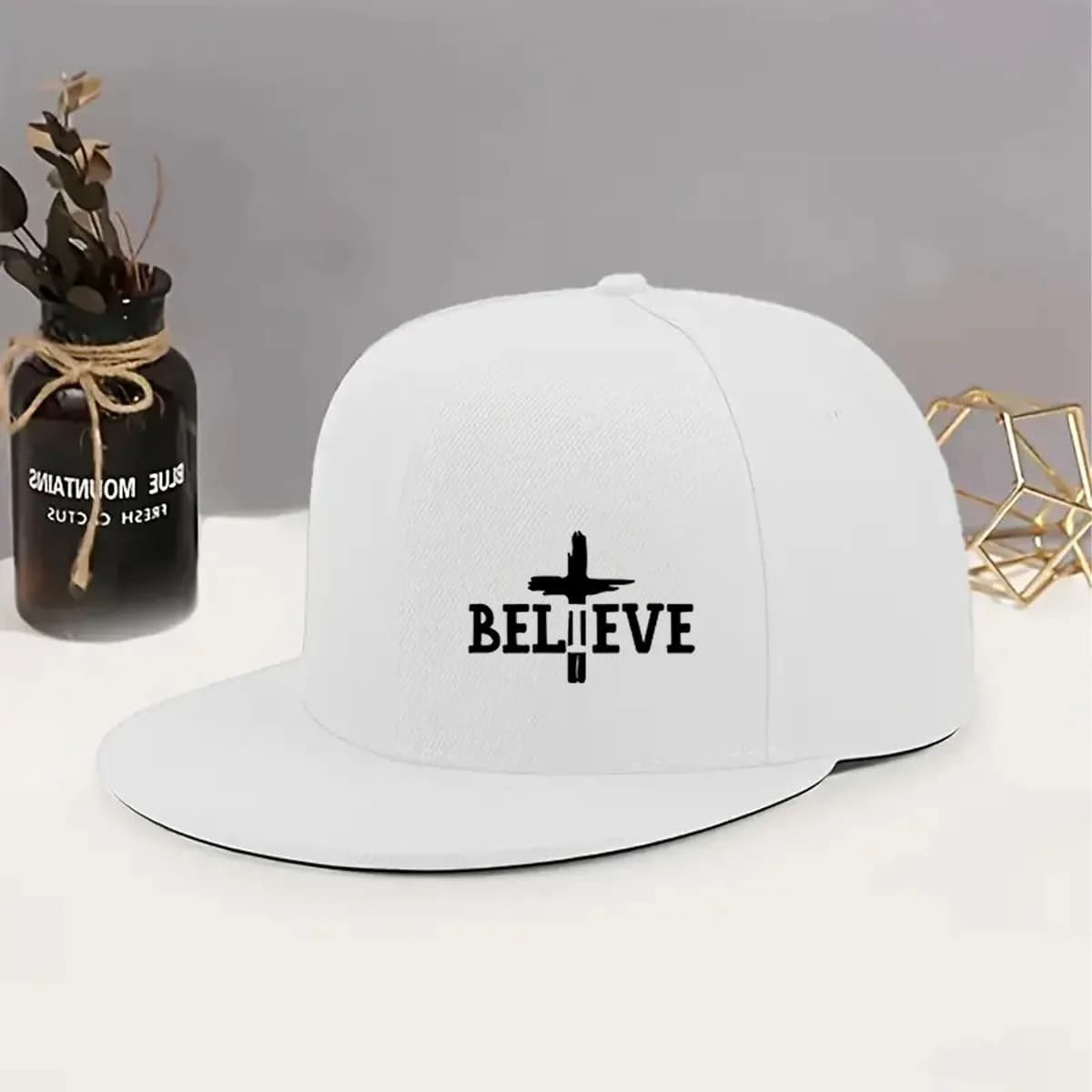 Fashion Adjustable Solid Color Printed Baseball Cap, Unisex Daily Breathable Outdoor Versatile Flat Brim Hat, Comfortable Outdoo