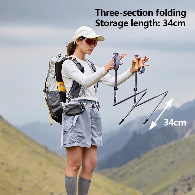 Foldable Trekking Stick in Five Sezioni Multiuso 2025 Light Trail 5-EXT, Portable and Compact