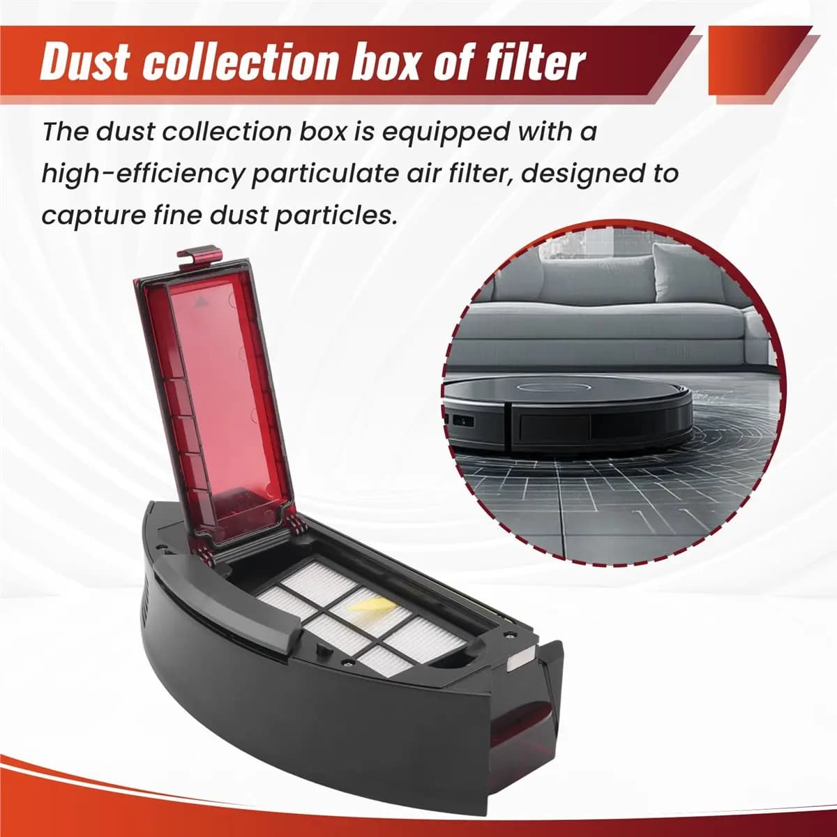 ABPO powder container with HEPA filter for iRobot Roomba series 800 900 850 860 864 870 880 885 890 960 - Vacuum robot accessories