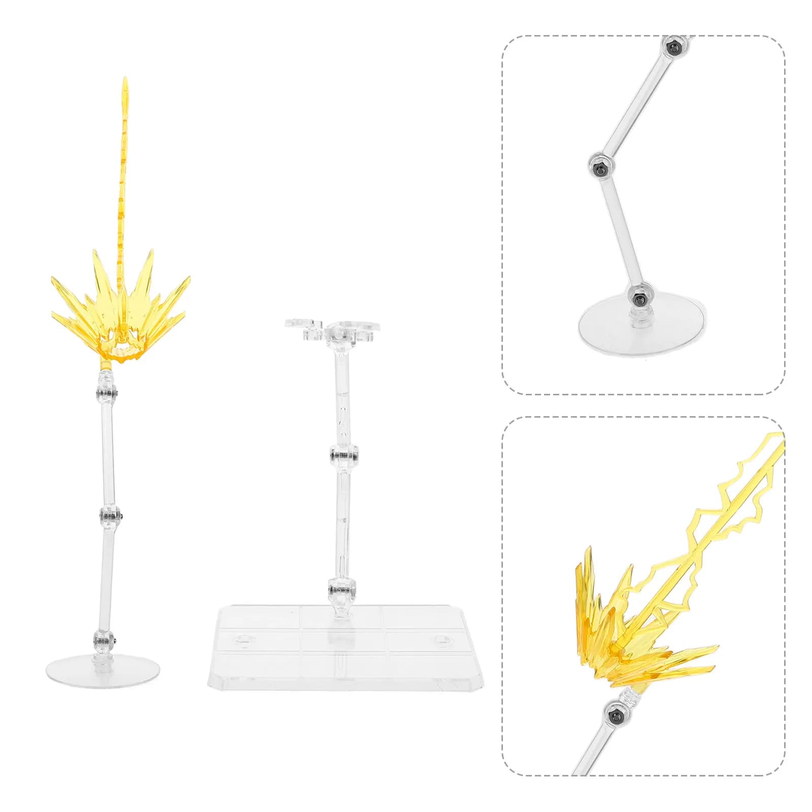 2Pcs Effect Display Stand Adjustable Clear Action Figure Support Holder Bracket for Dynamic Figure Flight Poses