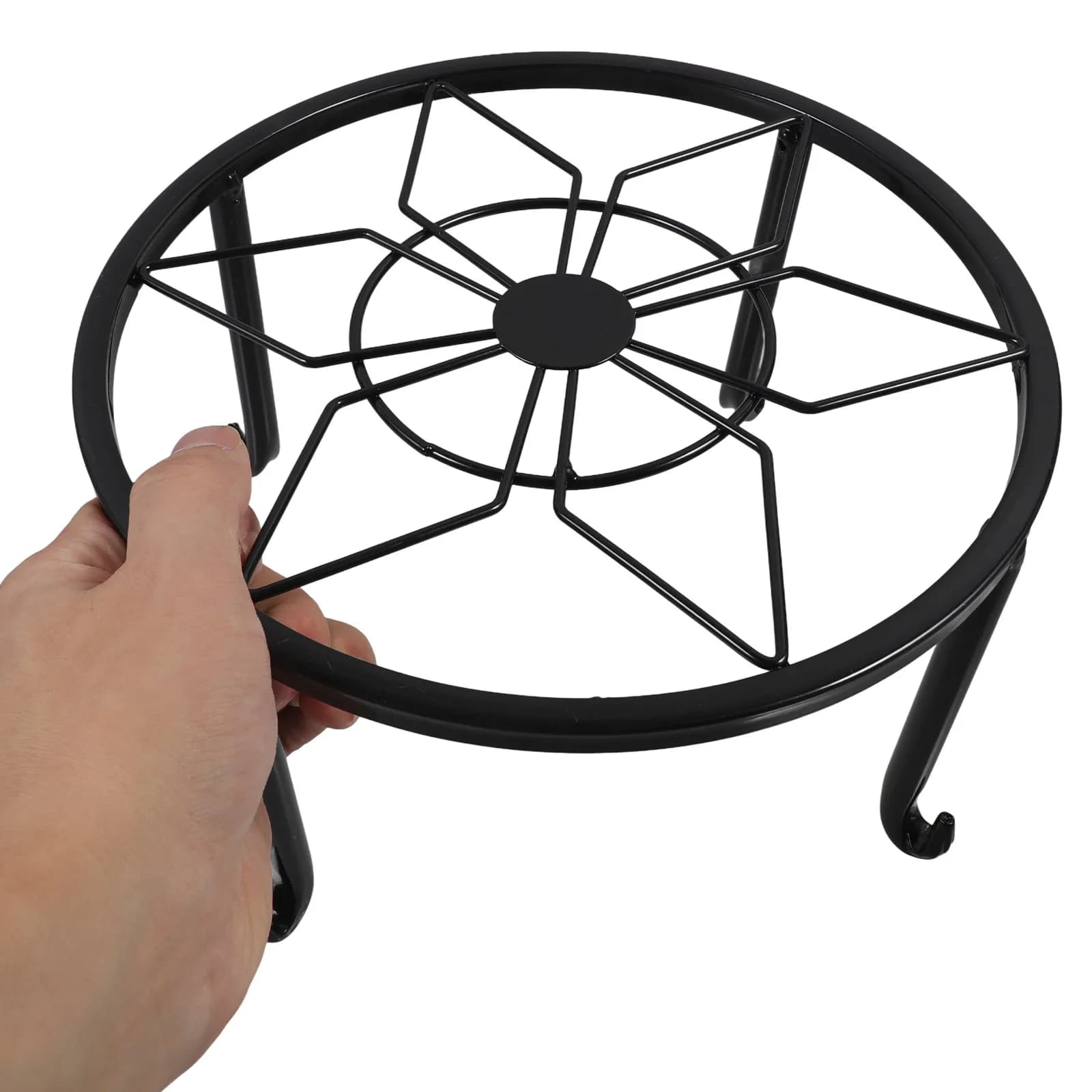 1Pcs Premium Iron Balcony Flowerpot Rack Heavy Duty Potted Plant Stand for Indoor Outdoor Home Office Garden Decor Display