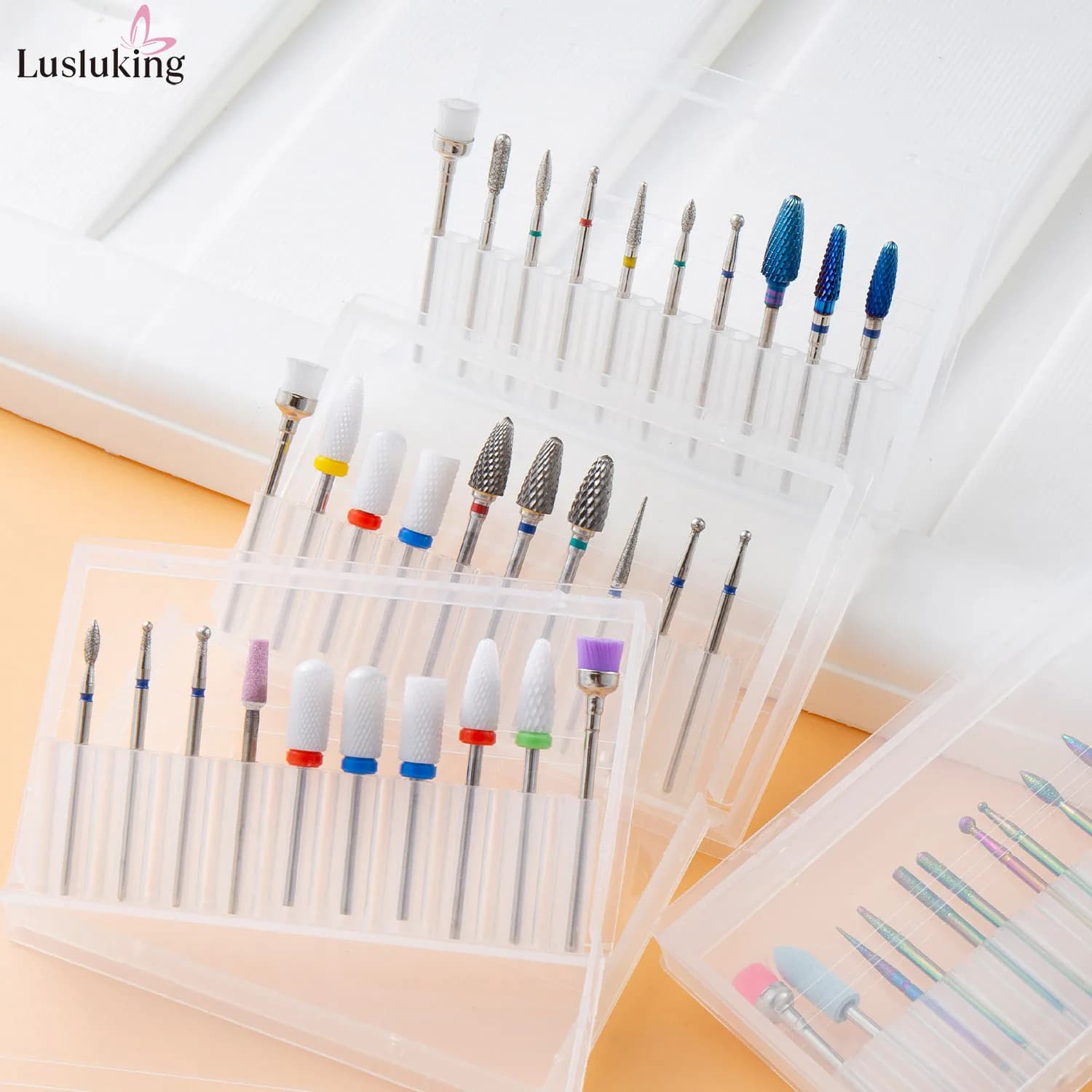 10/13/15PCS 3/32 "Set di punte per trapano per unghie in carburo di diamante set di frese per smalto gel per rimozione gel per unghie lucidatura della pelle morta