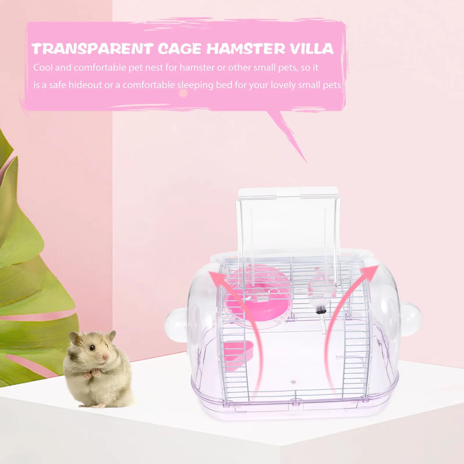 1Pcs Hamster Carry Case Strong Safe Material Small Animal Travel Cage Comfortable Nest Portable Hamster Carrier Pet Supplies