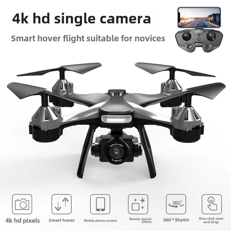 Telecomando Quadcopter Flusso ottico 4K Doppia fotocamera RC Drone Resistente alle cadute Anticaduta Elicottero sospeso resistente alle collisioni