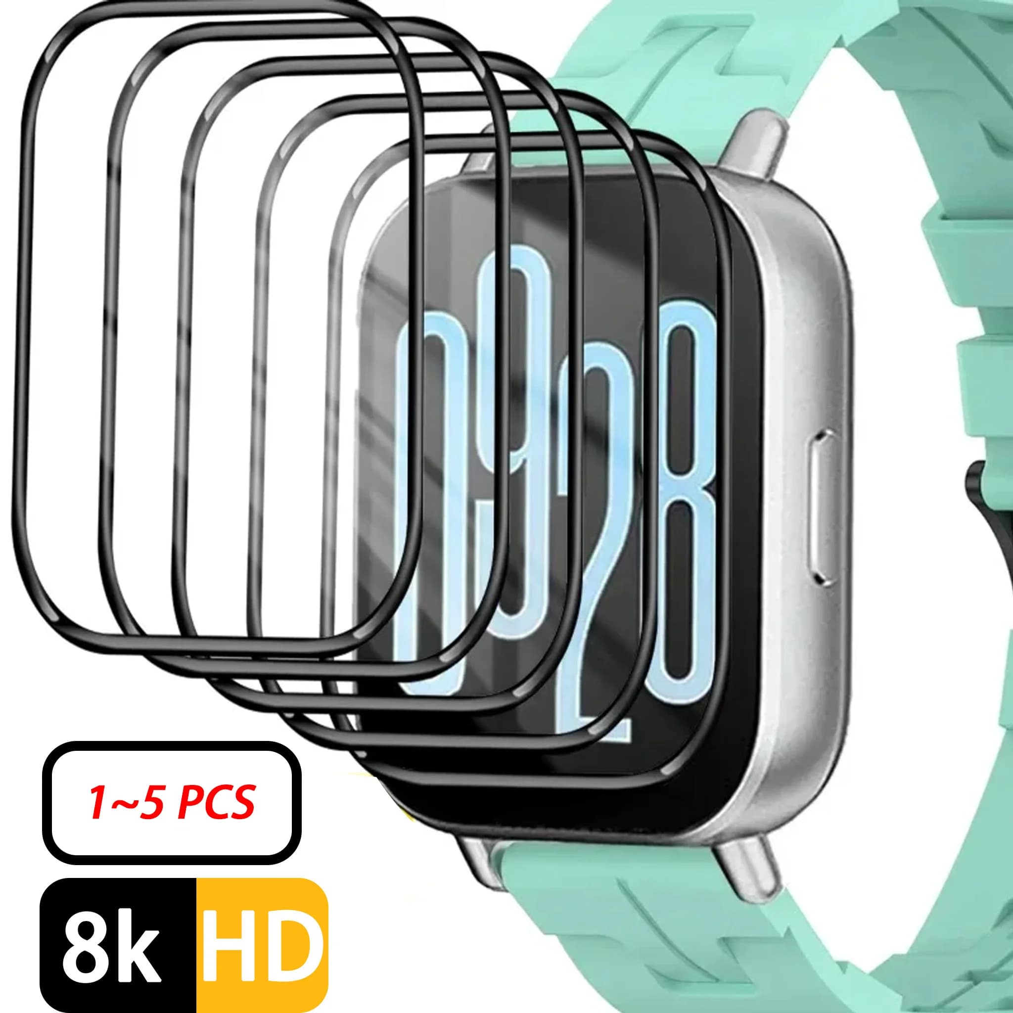 Pellicola protettiva per schermo da 1-5 pezzi per Xiaomi Redmi Watch 5, pellicola protettiva antigraffio, accessorio di protezione a copertura totale Ultra HD