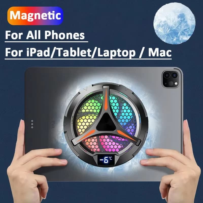 Radiatore di raffreddamento magnetico per telefono e tablet, supporto in alluminio per laptop e tablet, dissipatore per Pad e cellulare