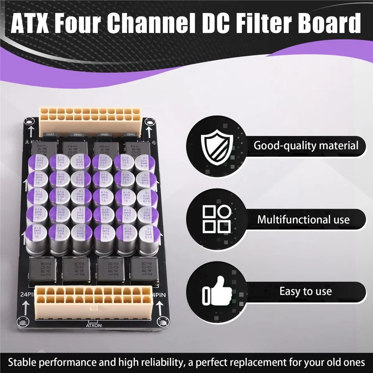(A61K) Scheda filtro DC a quattro canali ATX per purificazione dell'alimentazione ATX per PC HIFI, versione aggiornata