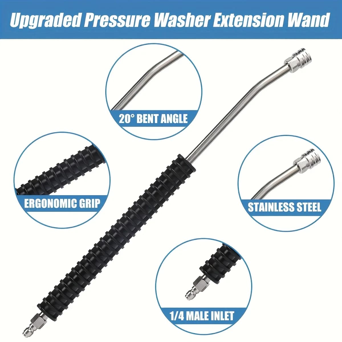 Prolonging rack for heavy load cleaner - Universal compatible stainless steel cleaning accessory with 1/4" quick attachment.
