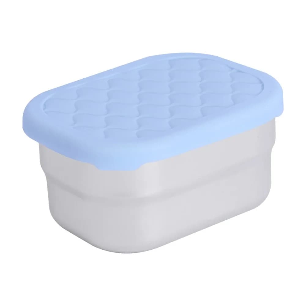 Sealed 304 Stainless Steel Snack Container with Silicone Lid 230ML Lunch Fresh Keeping Box Rust-proof Rectangular