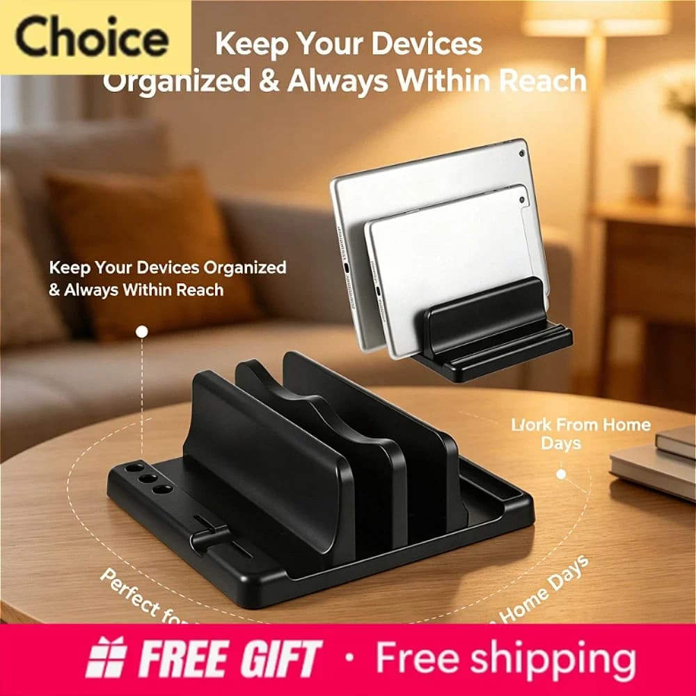 Supporto Verticale Salvaspazio per Laptop 2028, Dock Multiuso per Notebook e Tablet, Nuovo