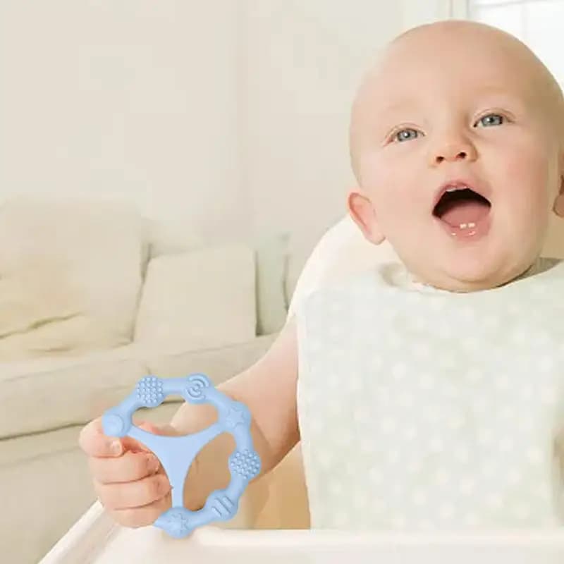 Ruota per massaggiagengive in silicone Massaggiagengive per gomma strutturata in silicone Succhietto da masticare sensoriale Giocattoli da masticare Accessori per bambini per viaggi all'aperto