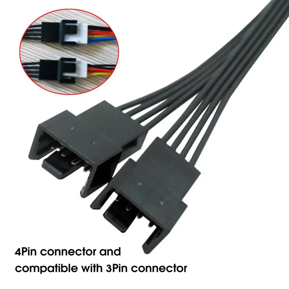Cavi hub splitter estensione ventola PWM da 1 a 2 4 pin, cavo adattatore prolunga ventola splitter di alimentazione ventola PWM da 13,5 cm