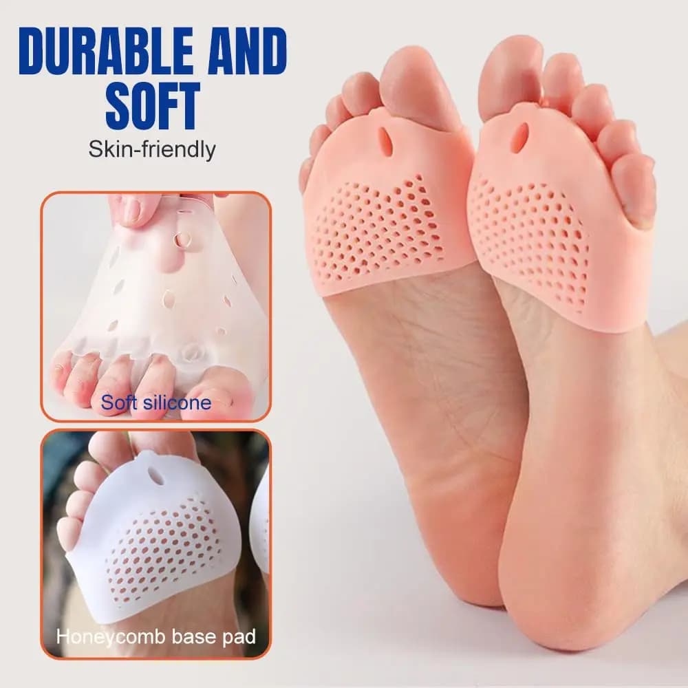 4 paia di cuscinetti per l'avampiede, separatori per le dita dei piedi, cuscinetti in silicone per alleviare il dolore, solette per scarpe, correttore per hallux valgus, cuscinetti in gel per la cura dei piedi