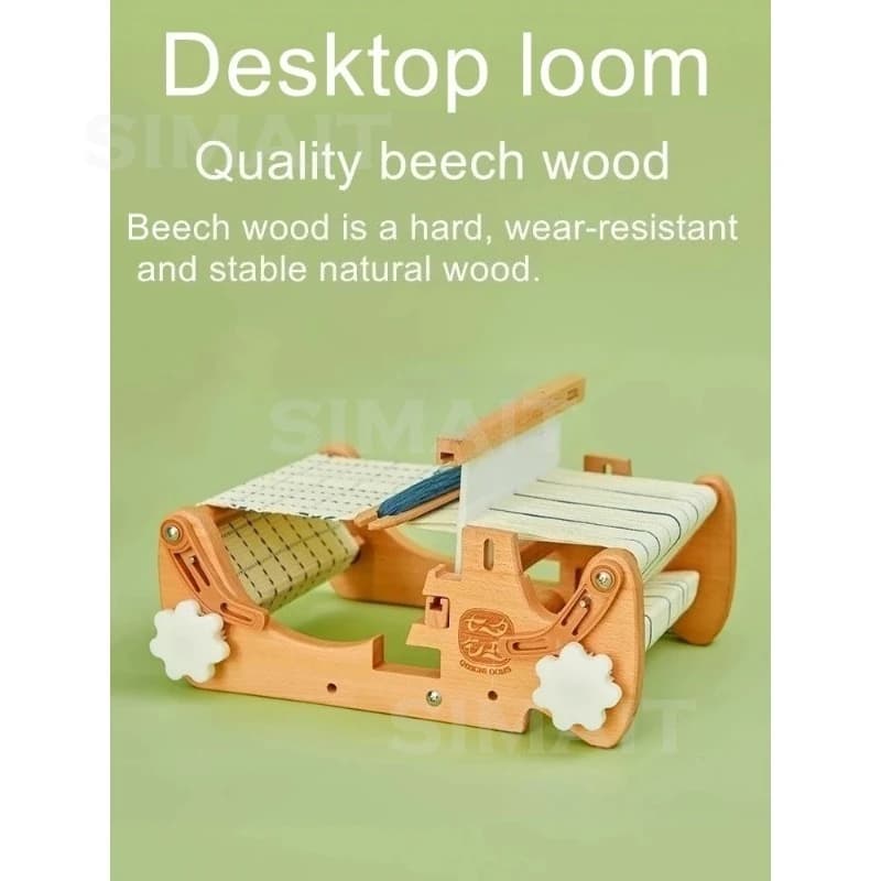 Simple Mini Tabletop Hand Weaving Loom, Portable Desktop Weaving Machine for Adult DIY Handcraft