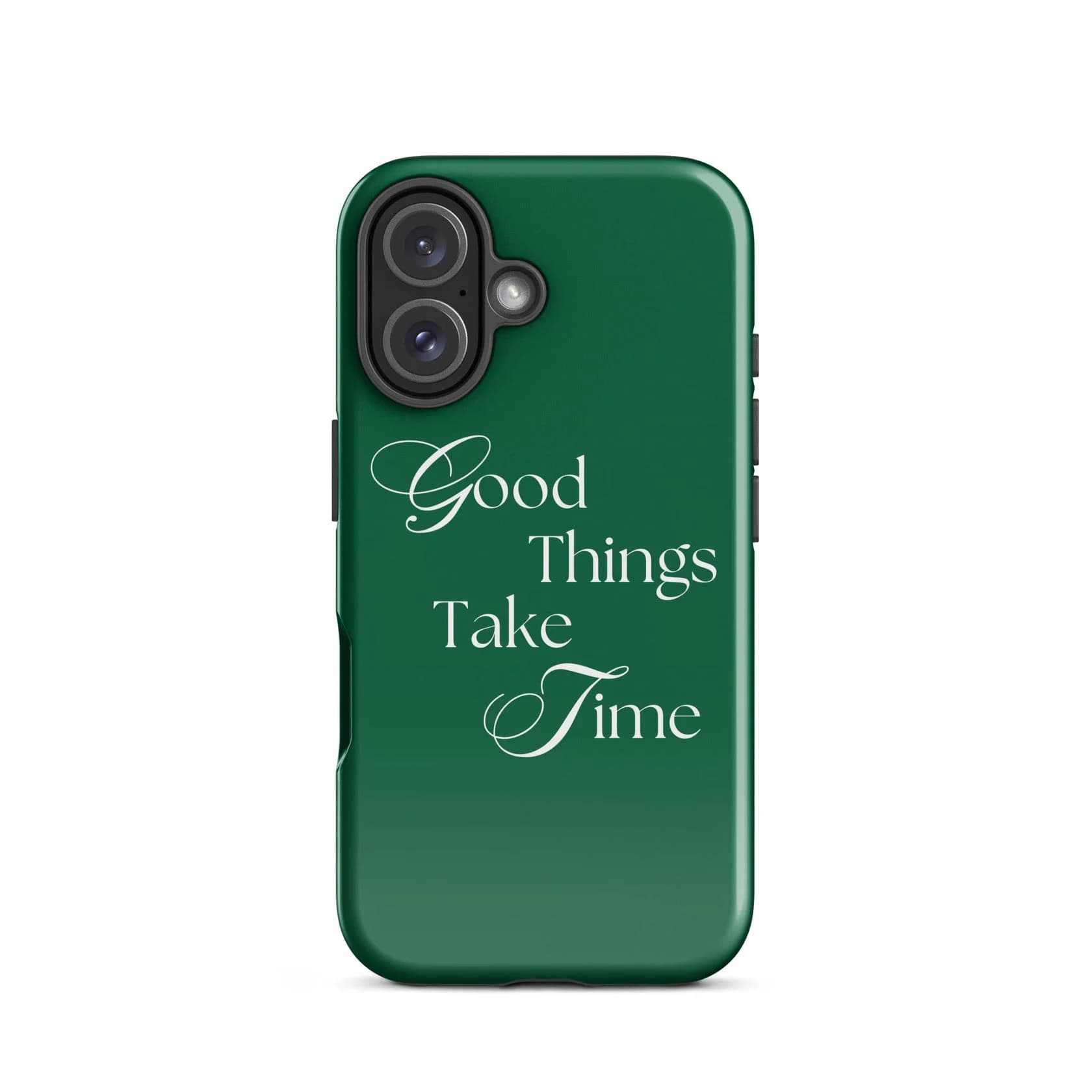 Simple English Good Things Take Time Phone Case for iPhone 16 15 14 13 12 11 X XS XR Pro Max Plus Luxury Double-layer Back Cover