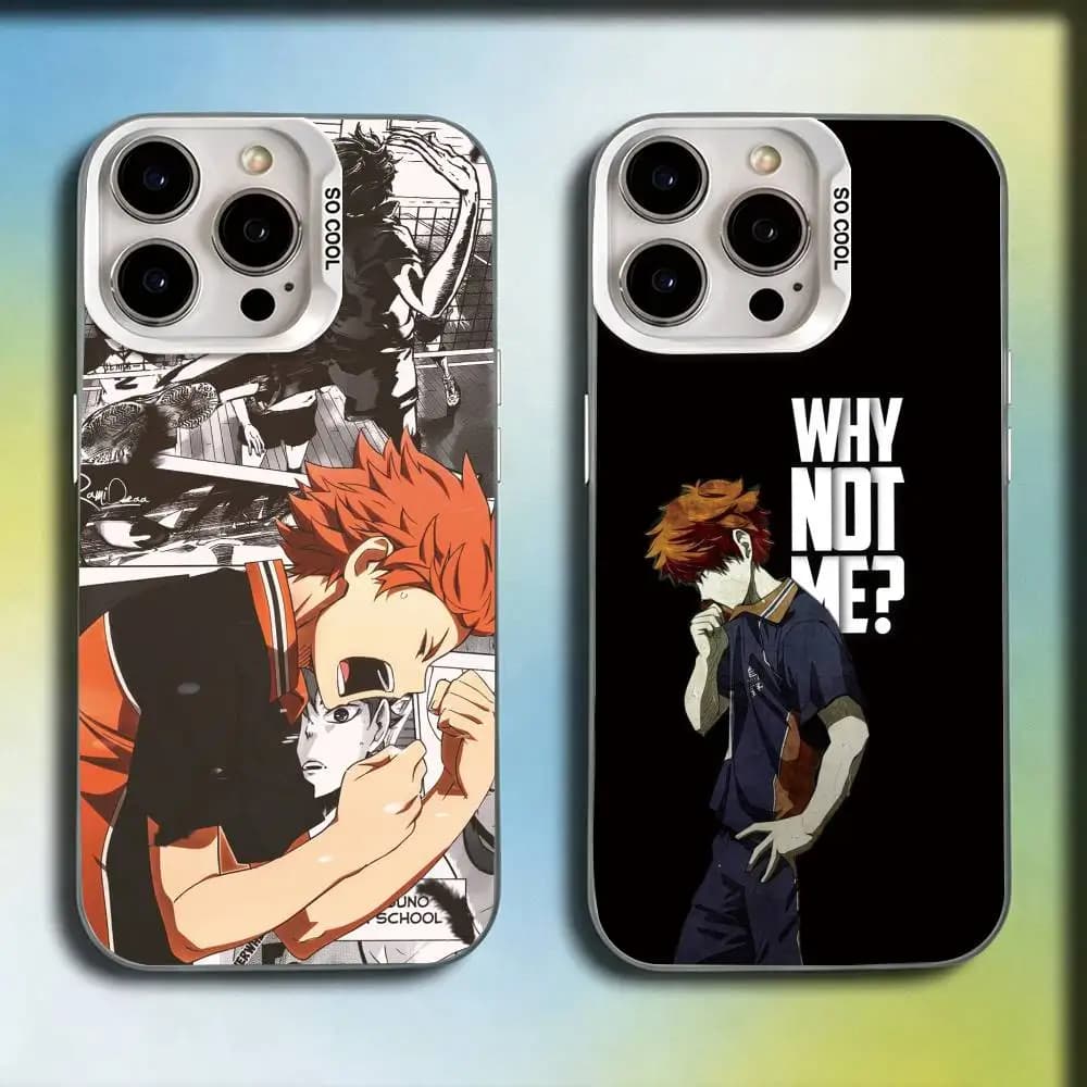 Haikyu Shoyo Hinata Phone Case For iPhone 17,16,15,14,13,12,11 Plus,Pro Max,XS,Colorful Silver Phone case Funda Cover