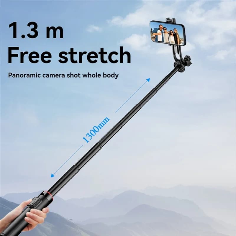 GROCE-Bastone per selfie per telefono cellulare Supporto magnetico in tempo reale Treppiede per fotografia Bluetooth Mini supporto per palo telescopico con luce di riempimento