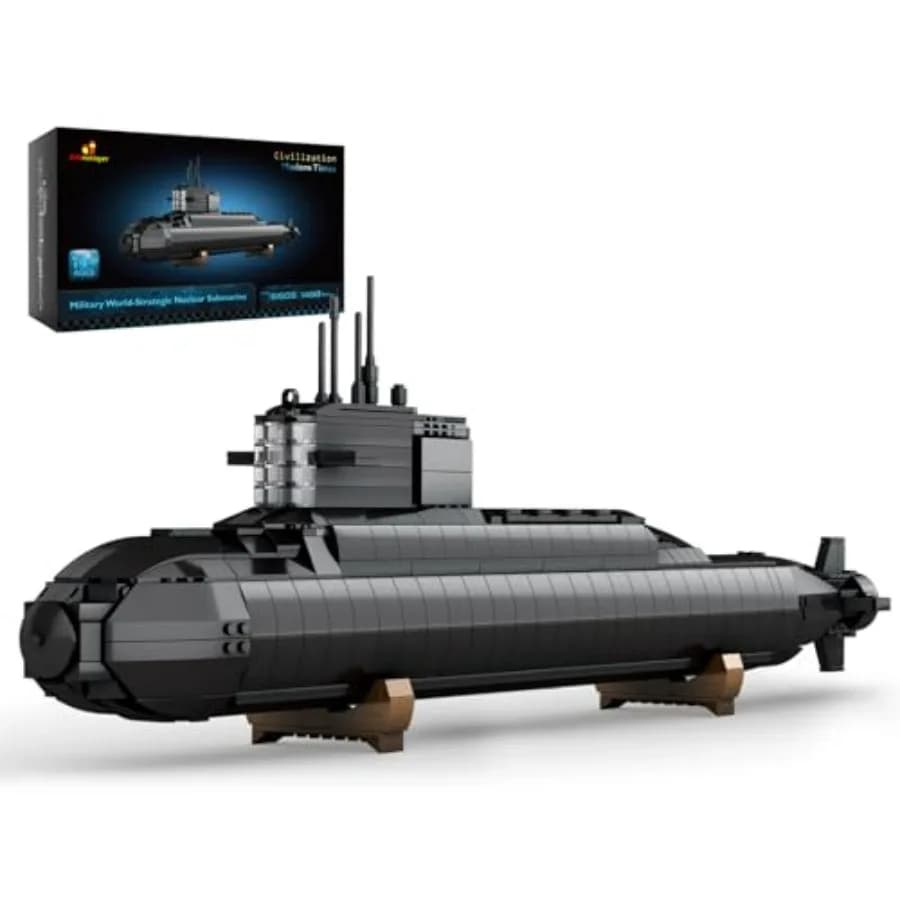 Set di Costruzione Sottomarini Nucleari per Adulti, Modellini Militari con Luci, Collezione Storica della Seconda Guerra Mondiale, Decorazione per la Casa