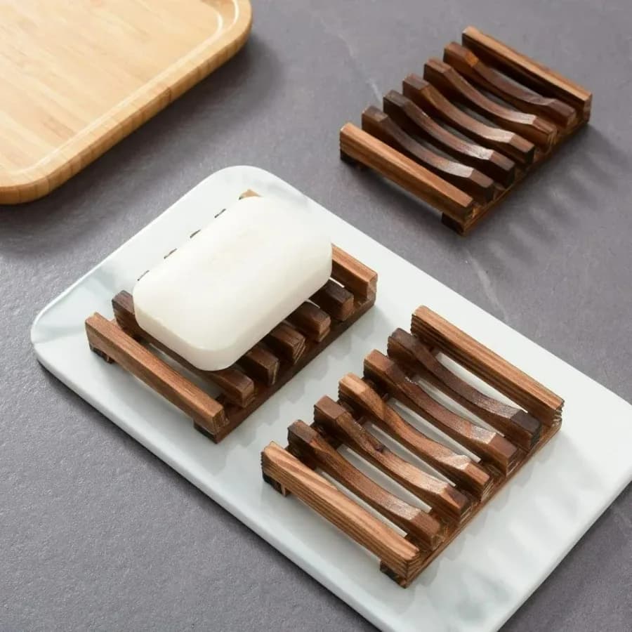Portasapone in legno per doccia, design autodrenante mantiene il sapone pulito a secco, elegante organizer da bagno in bambù