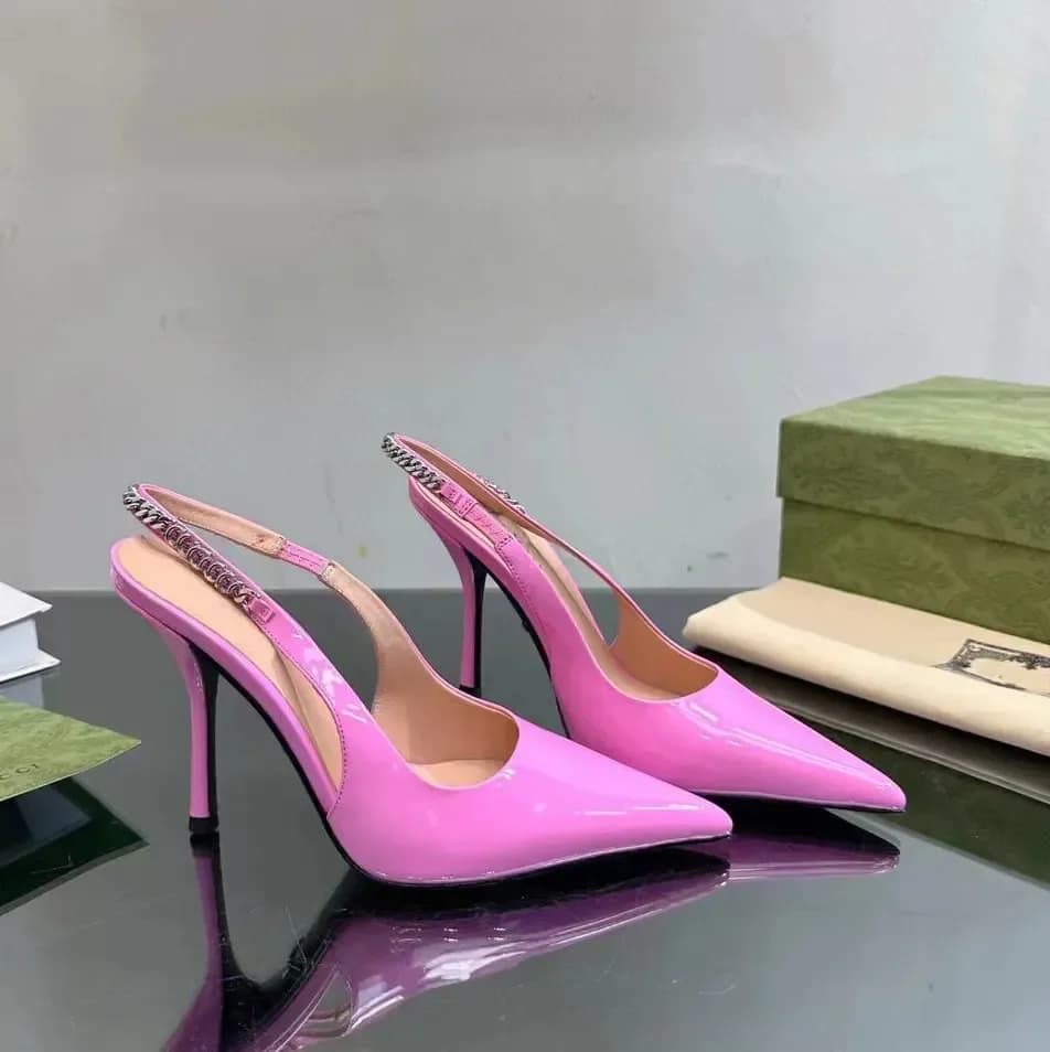 Sier Veet High Kitten Pink Elegant Women's Sandals with Spilled Heel and Back Strap in Lacquered Leather, Designer Shoes
