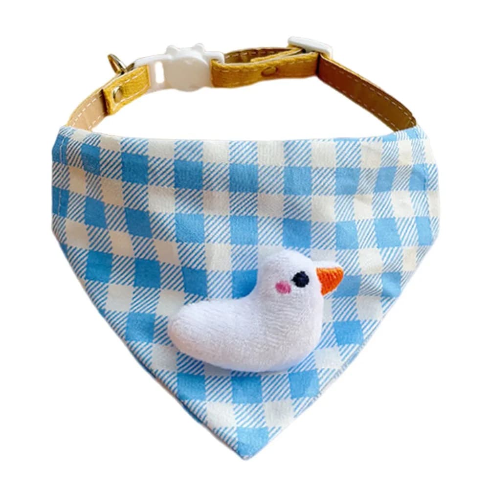 Bavaglino per Cani con Motivo a Quadri alla Moda, Accessori Regolabili per Cani, Bavaglino Triangolare per Animali Domestici, Simpatico Bavaglino a Cartone Animato per Gatti